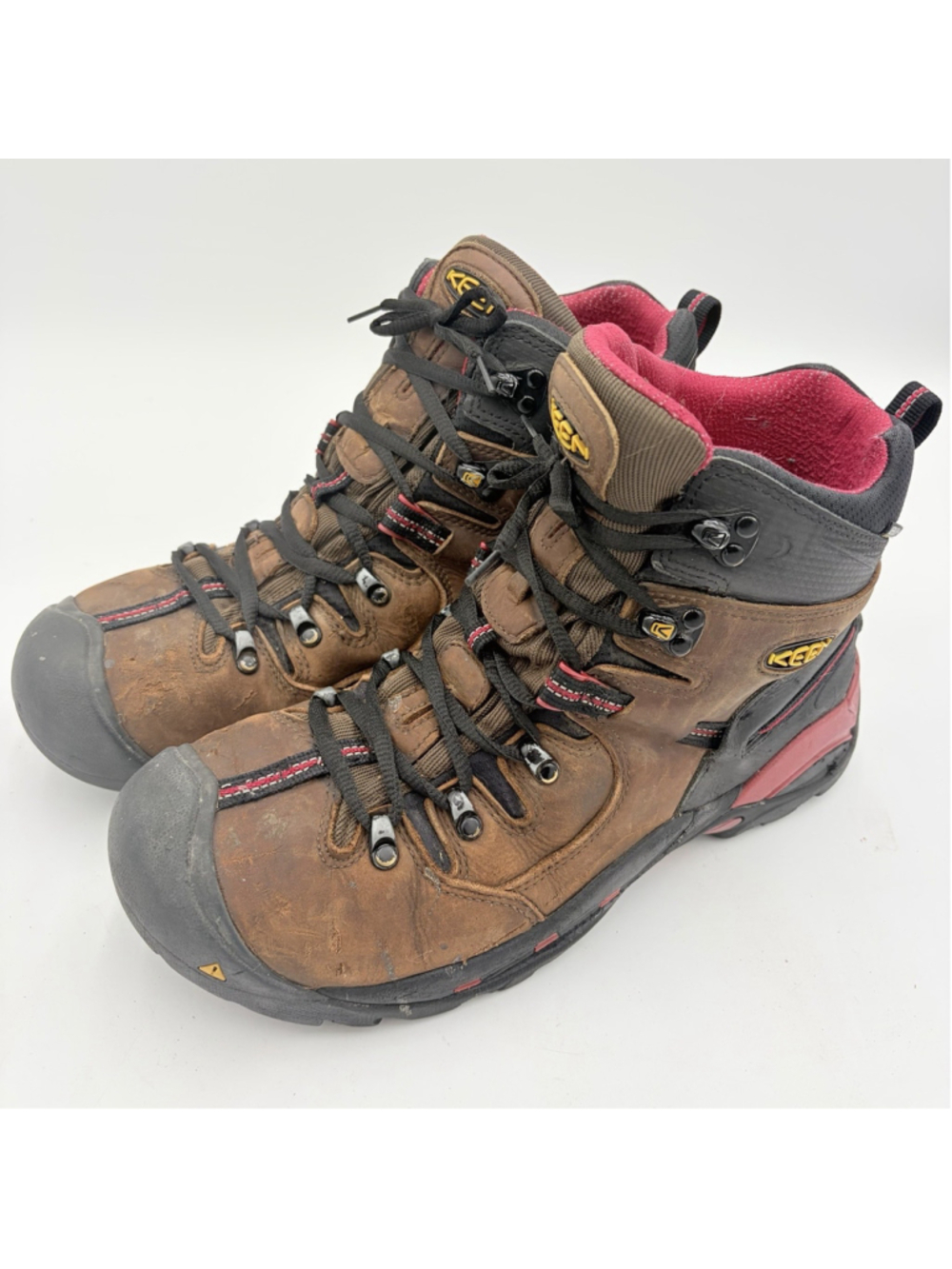 KEEN Utility Dover WATERPROOF Carbon Toe Work Boots Mens 12D Brown Leather